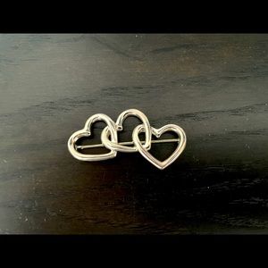 Sterling Silver Three Heart Pin